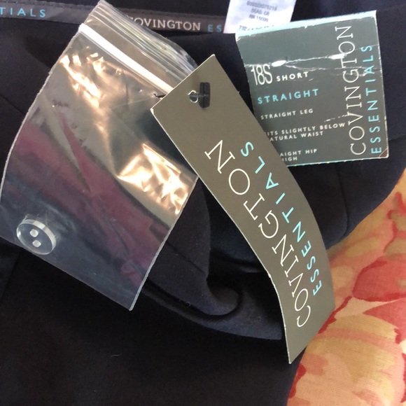 COVINGTON Essentials Size 18S Straight Leg Blue Pant Trouser Career $68 NWT - Picture 10 of 11